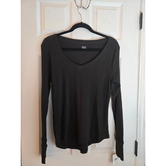 Falls Creek Tops - Falls Creek Women's Long Sleeve Ribbed V-Neck Top Size Medium NWT